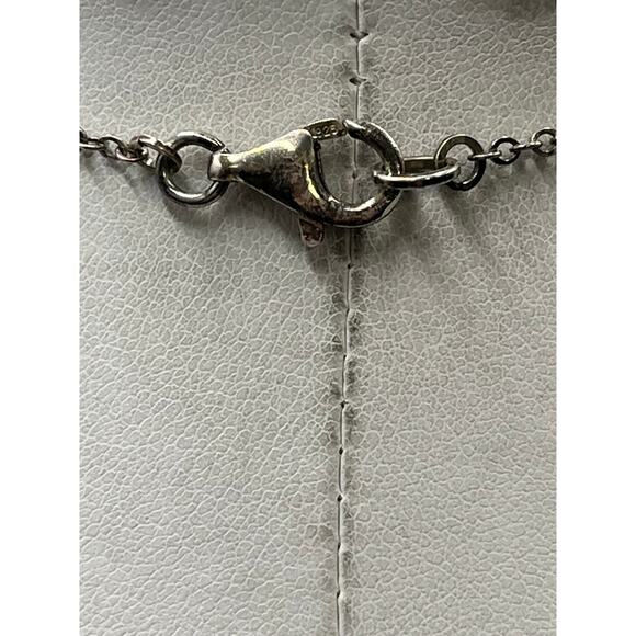 Vintage 925 Sterling Silver Crystal Rock Quartz Teardrop Fringe Necklace 16" - Picture 4 of 13